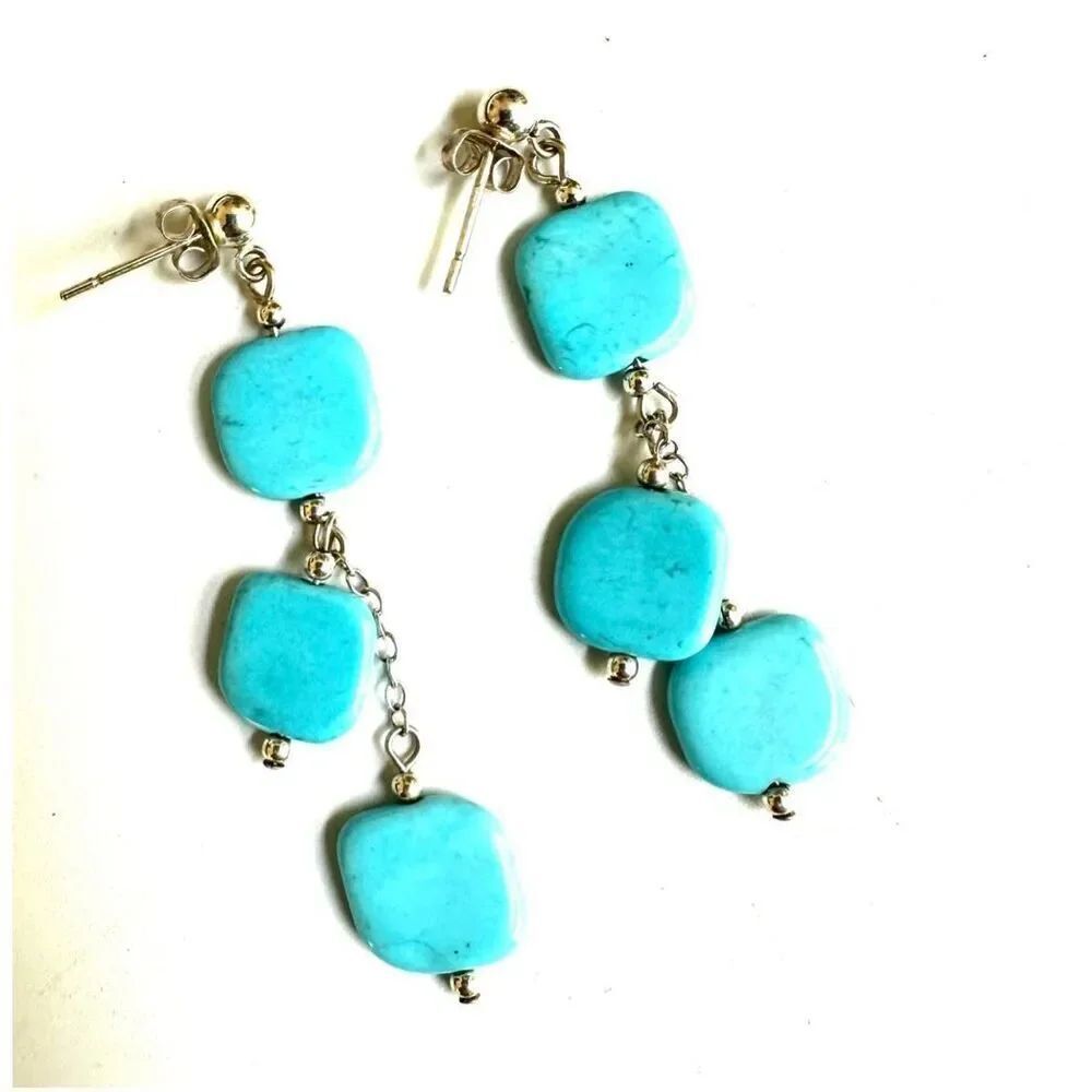Sterling silver turquoise drop earrings